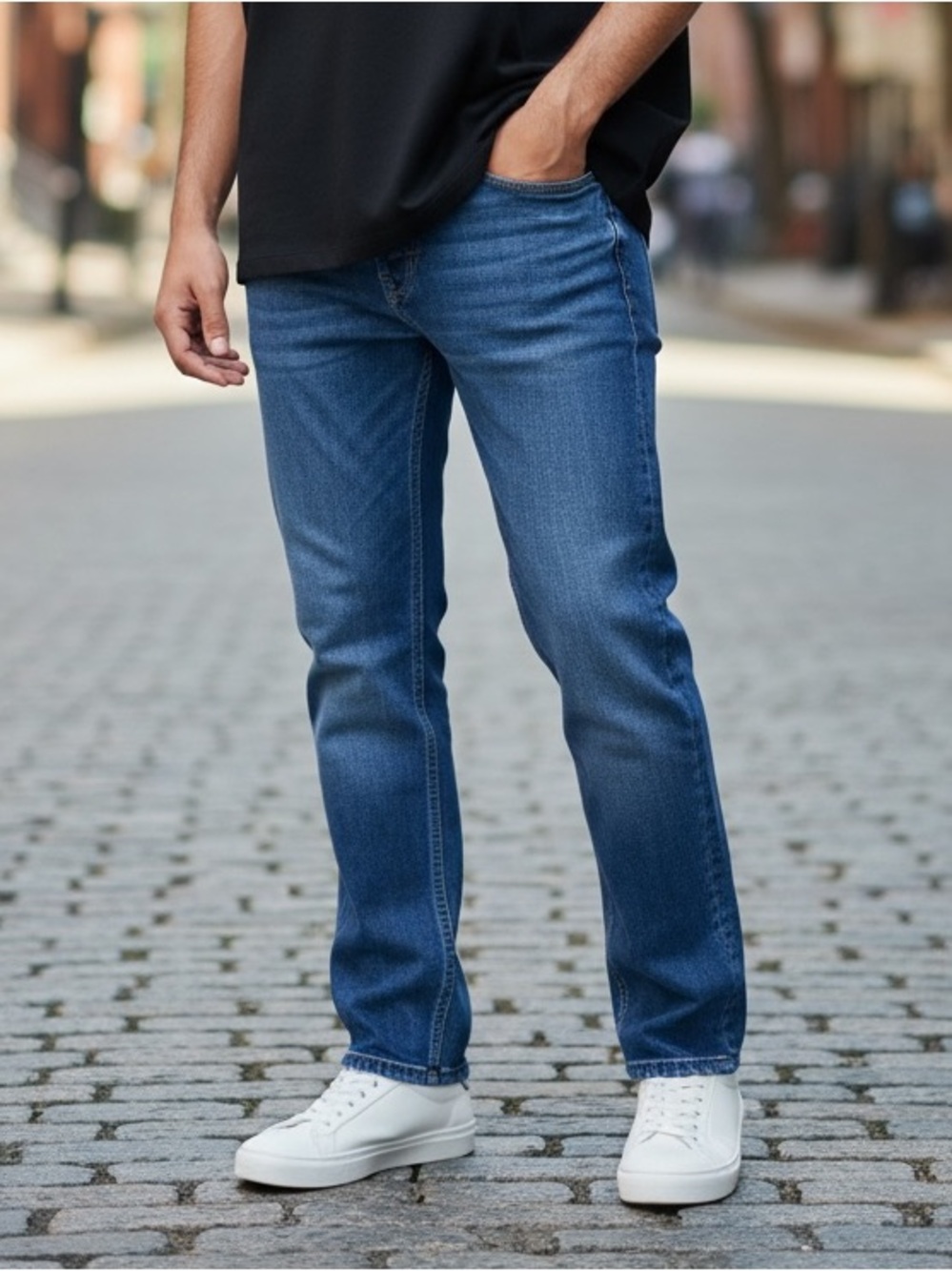 Levi's Men's Straight Jeans in Dark Blue Denim